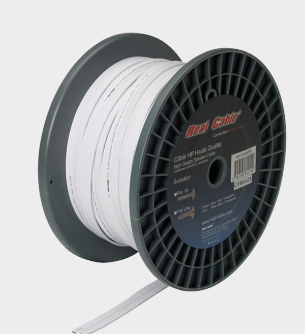 Câble haut-parleur Haute Qualité Real Cable Flat Line Blanc